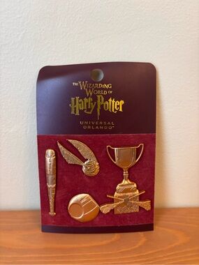 Harry Potter Quidditch Metal Pin Set - Gold Universal Studios Trading pins